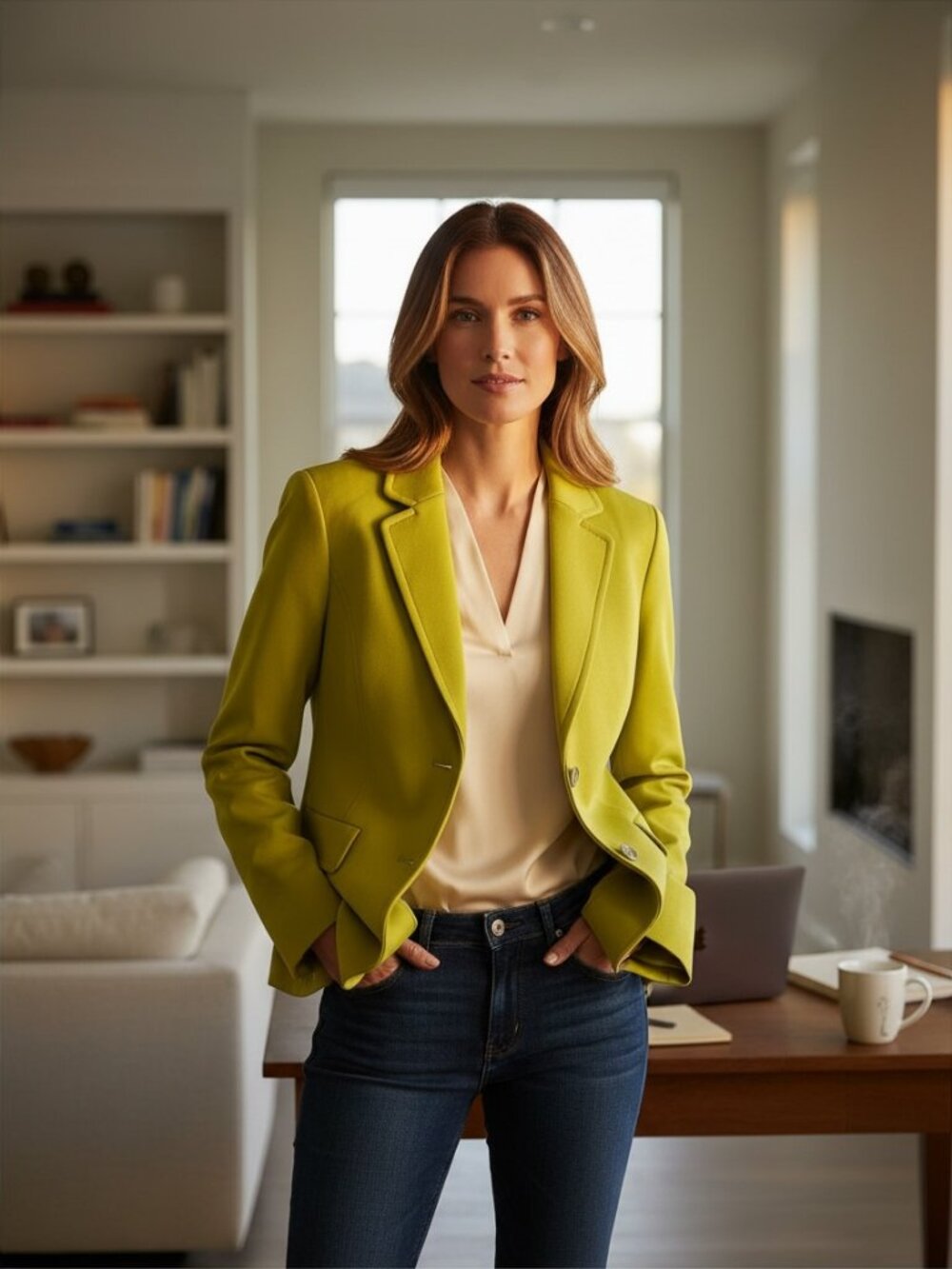 Jones New York Lime Green Stretch Blazer Jacket NWT Size 14